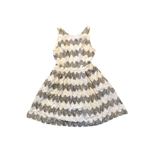 Women 4 Anthropologie Corey Lynn Calter Cream Linen Embroidered Fit Flare Dress - Picture 1 of 6